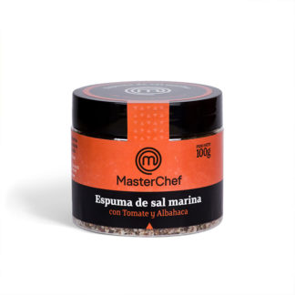 Espuma de sal marina de Santa Pola con tomate y albahaca