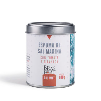 Espuma de sal marina de Santa Pola con tomate y albahaca